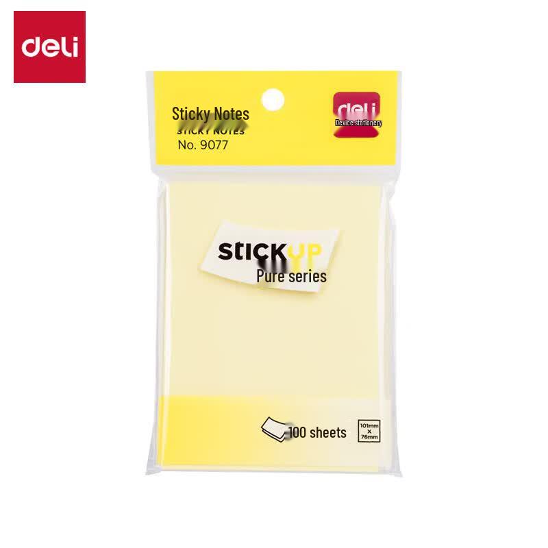 Deli 76x101mm Self-Adhesive Sticky Notes, 100 Sheets (2-Pack)