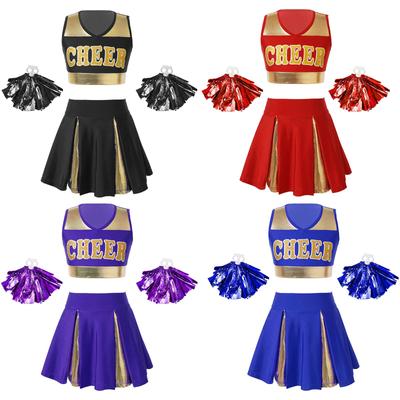 Cheerleader-Kostüm für Mädchen, Cheerleader-Outfit, Verkleidung für Halloween, Party, Geburtstag