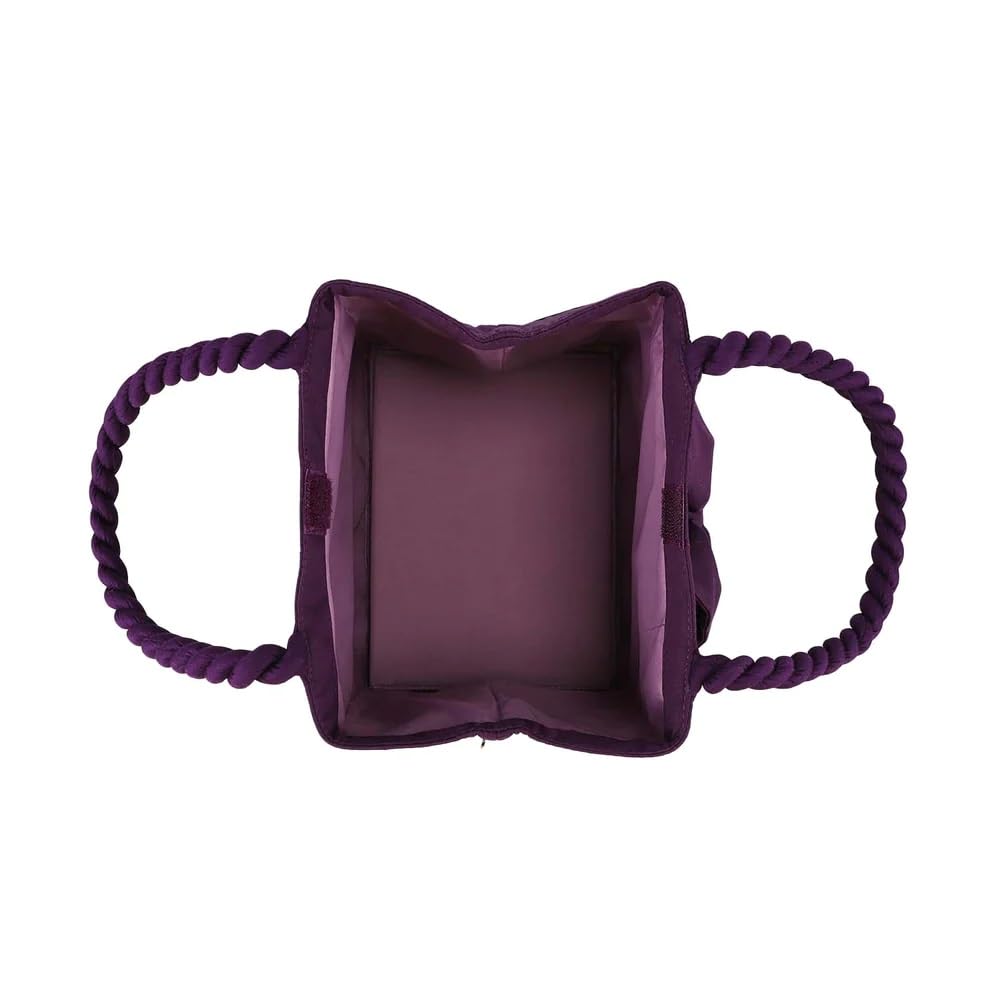 Naraya Ribbon Bag, Cube Shape (Water-Repellent) (Dark Purple)