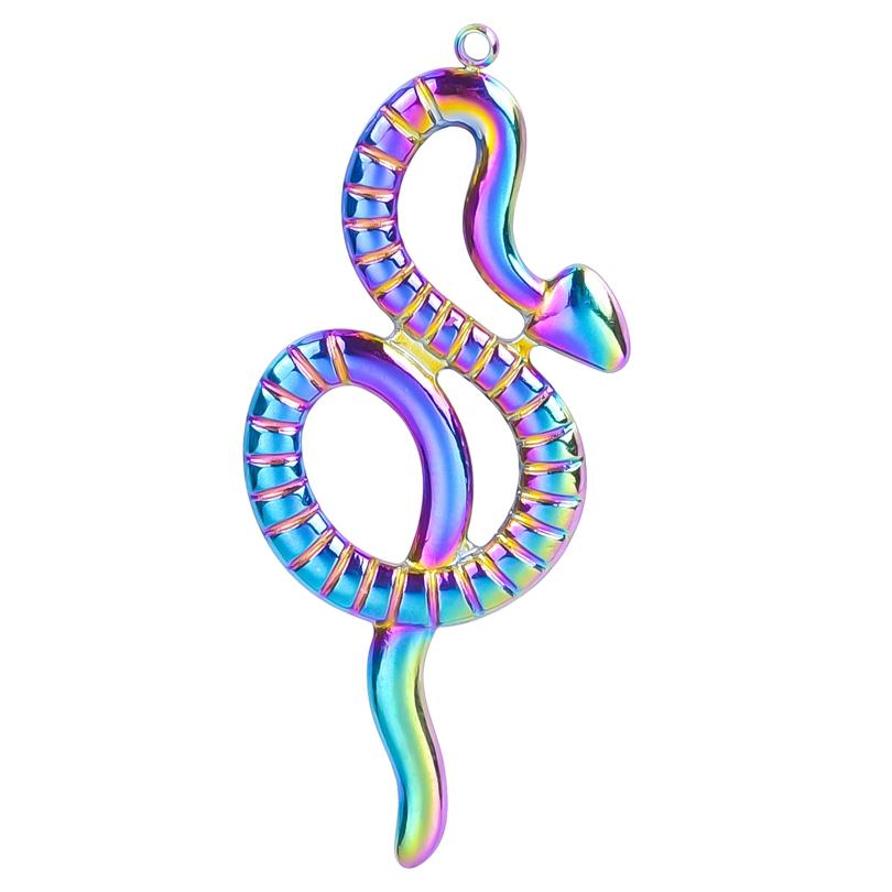 Different Style 3pcs Serpent Charm Stainless Steel Pendant Snake Pendant Charms For Jewelry Making Supplies Animal Punk Material