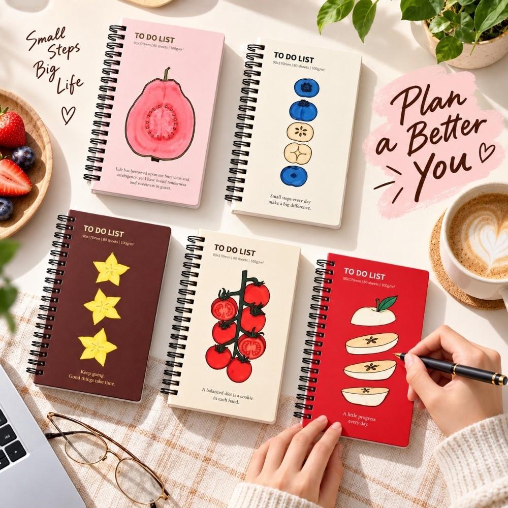 Spiral Bound Journal Notebook Portable Habit Tracker Journal  Student Planning Daily Task