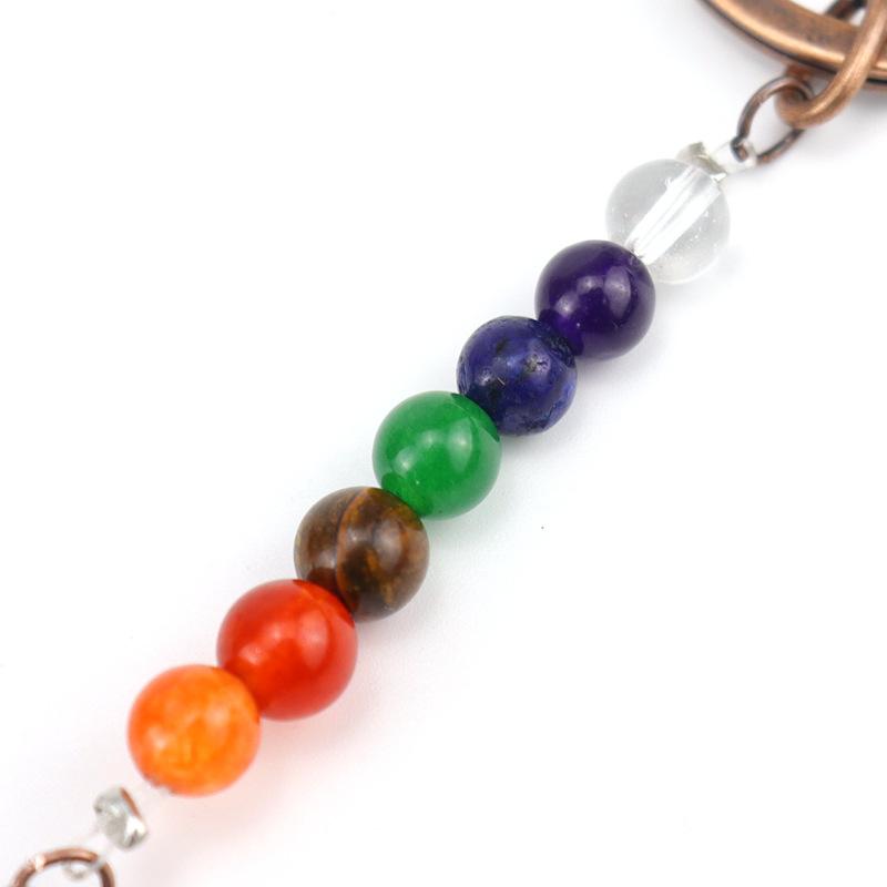 Temu Natural Crystal Colorful Stone Tree Of Life Keychain Bag Pendant Pendant Chakra Keychain K01
