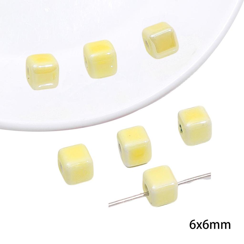 Yellow Hand-Painted Ceramic Cartoon Beads for DIY Bracelets, Necklaces, and Phone Chains