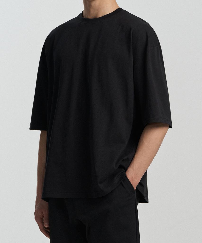 Atejeu [2Pack] Essential Heavyweight Oversized Short Sleeve T-Shirt_2 Colors