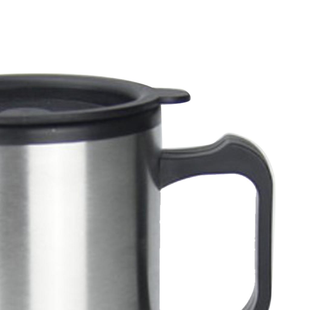 12V Car Heating Cup Large Capacity Leak Proof Steel Cigarette Lighter Heating Mug for Vehicles