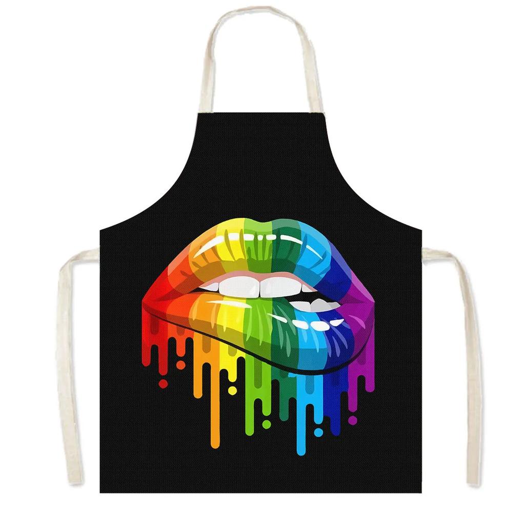 Music Rose Note Print Cooking Aprons Women Nice Lips Household Cleaning Clothing Baking Barber Chef Waiter Kitchen Apron