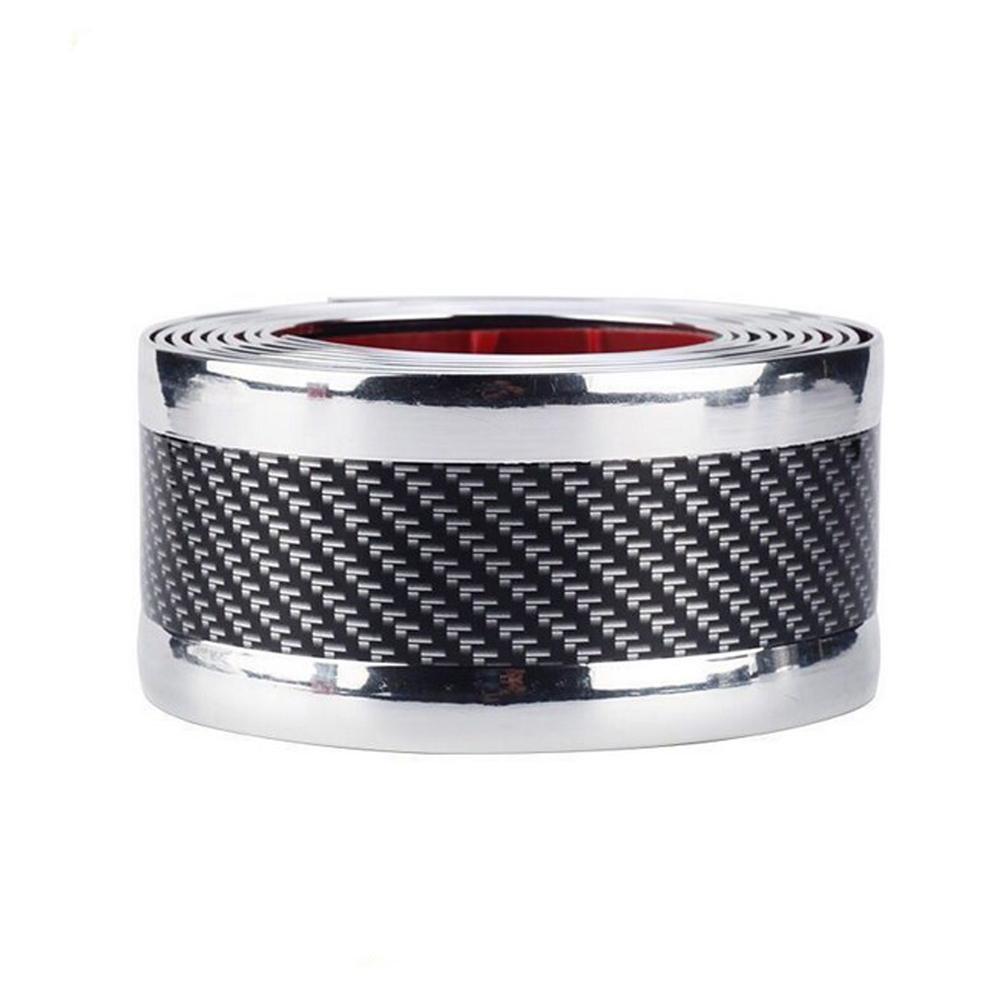 1 Meter Carbon Fiber Rubber Moulding Strip Rubber for Car Door Pedal Trim Bumper DIY Door Sill Protector Edge Guard Car