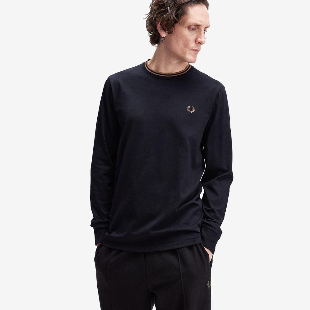 Fred Perry [Baseline] Long Sleeve Twin Tip T-Shirt - Black Afpm2539602-184