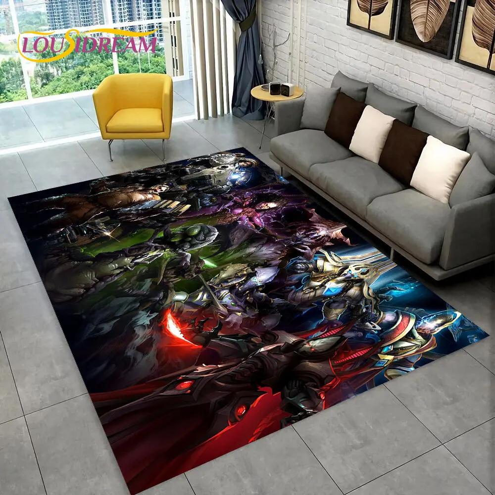 Tappeto Giocatore PC Area Rug HD 3D Gioco StarCraft, Tappeto per Casa Soggiorno Camera da Letto Divano Zerbino Decorazione, Tappetino Antiscivolo per Giochi Bambini
