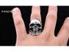 Retro Men's Titanium Skull Ring - Stainless Steel Punk Jewelry