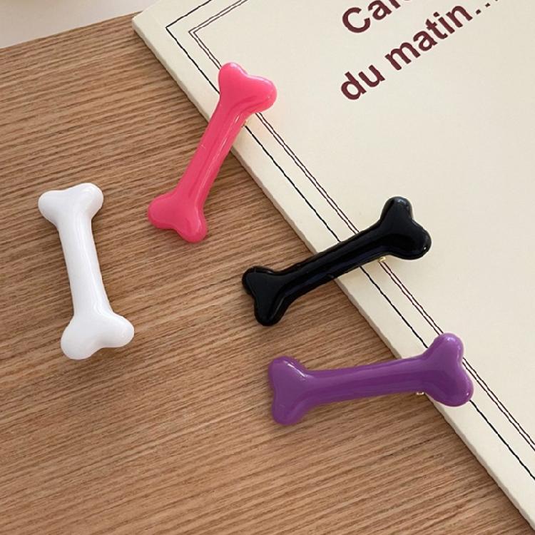 Dog Bone Hairpin Gothic Duckbill Side Clips Halloween Barrette Bangs Costume
