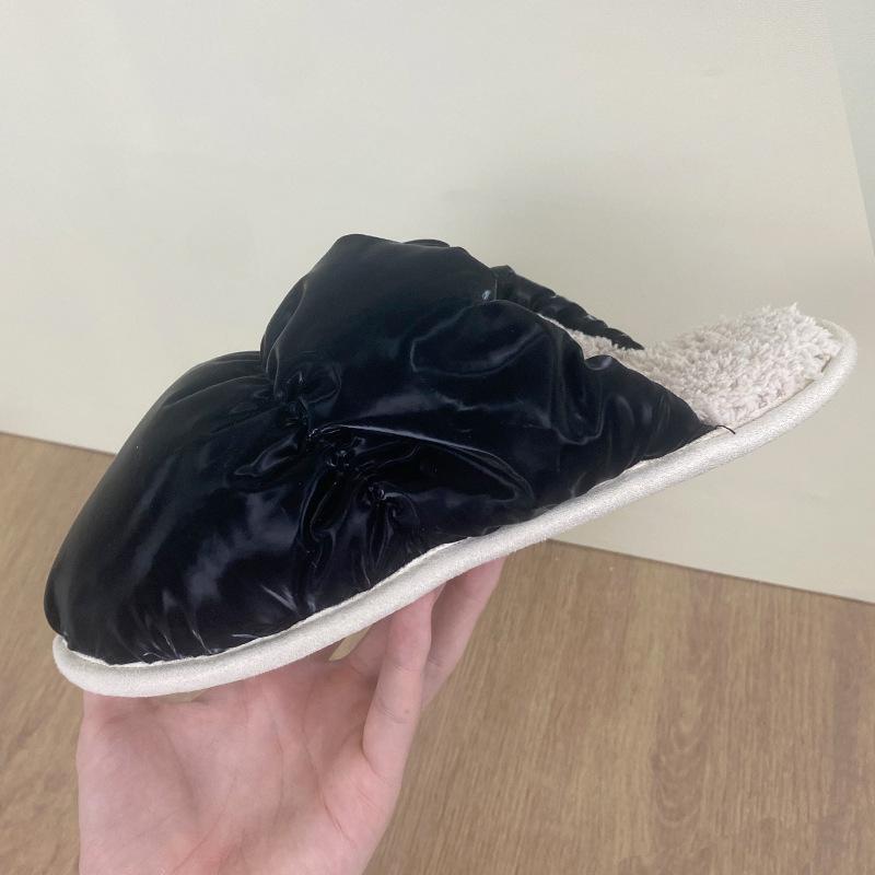 Slippers cotton slippers women wear Velcro can be torn couple thick bottom autumn and winter indoor waterproof non-slip cotton mop