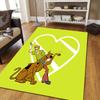 Scooby Flannel Pattern Square Carpet,Area Rug,Carpet Rug for Living Room Bedroom Sofa Playroom Decor,Non-slip Floor Mat
