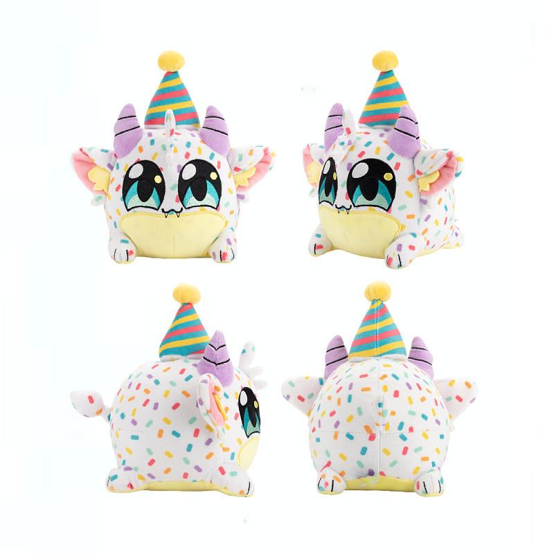 Birthday Cake Plush Toy Soft Stuffed Animal White Devil Wings Children Gift