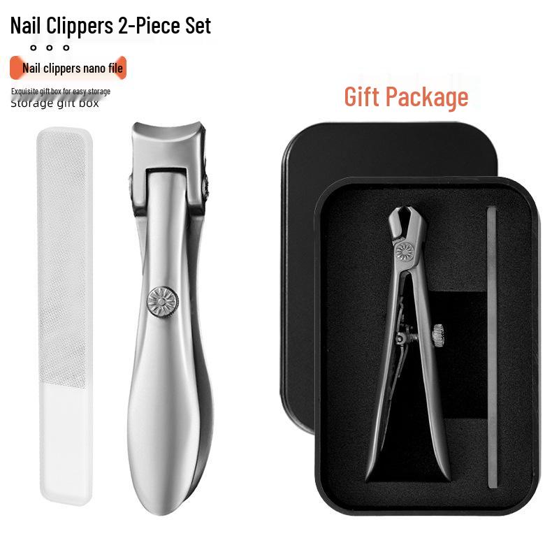 Stainless Steel Splash-Proof Large Nail Clippers with Flower Design - Portable Single Set