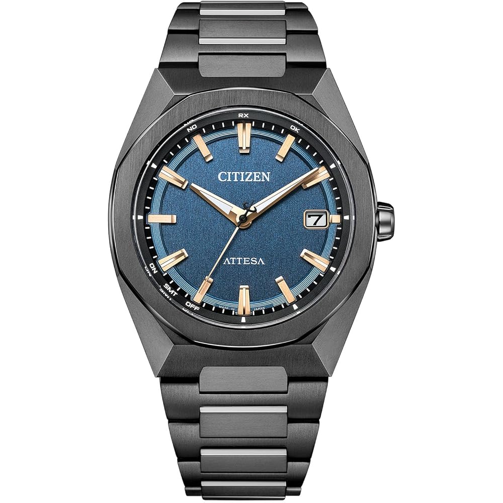 

Citizen Attesa Eco-Drive Solar Watch Black Blue Titanium Analog Men s Lightweight Waterproof