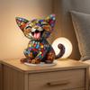 With Base Home Ornament Acrylic Desktop Ornament Hot Cat Statue  Home Table Seasonal Decor