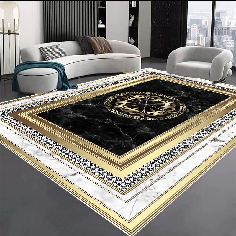 Nordic Golden Geometry Carpets for Living Room Home Bedroom Decoration Rug Luxury Parlor Study Decor Rugs Sofa Table Beside Mats