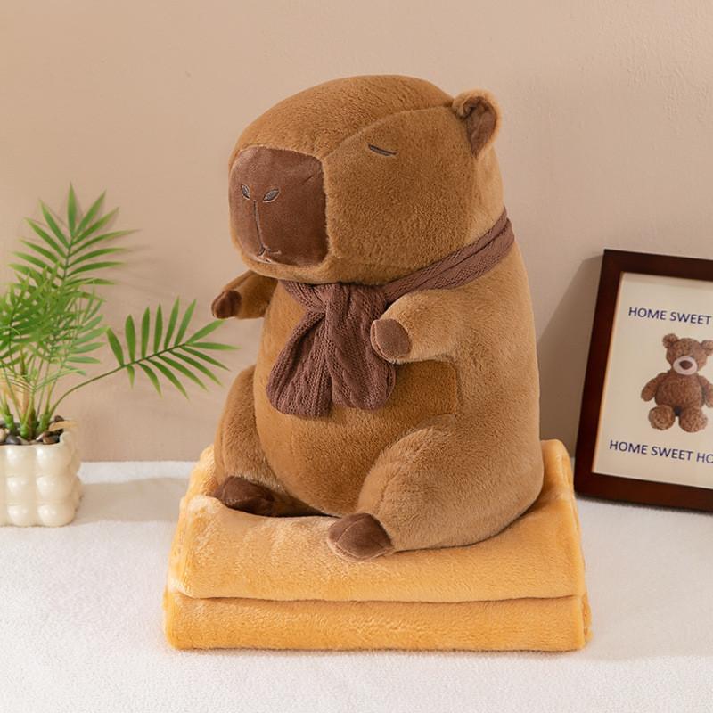 Plush Capybara Toy 15 Inch Air Conditioning Blanket Stuffed Animal Gift Doll