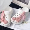 8Pcs Trendy 3D Flower Beach Shoe Charms Detachable Clip Buckle Shoe Decorations DIY Perforated Shoes Accessories Beach Shoes