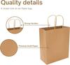 25/50 Stück Kraft-Geschenktüten mit breitem Boden und Henkeln – Braune Papiertüten im Großpack für Geschenke, Einzelhandel, Partygeschenke & Einkaufen