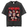 Vintage Washed Ateez Yunho Kpop Band Album 2026 TShirt Mens Women Hip Hop Loose Korean Fashion Short Sleeve T Shirt Streetwear