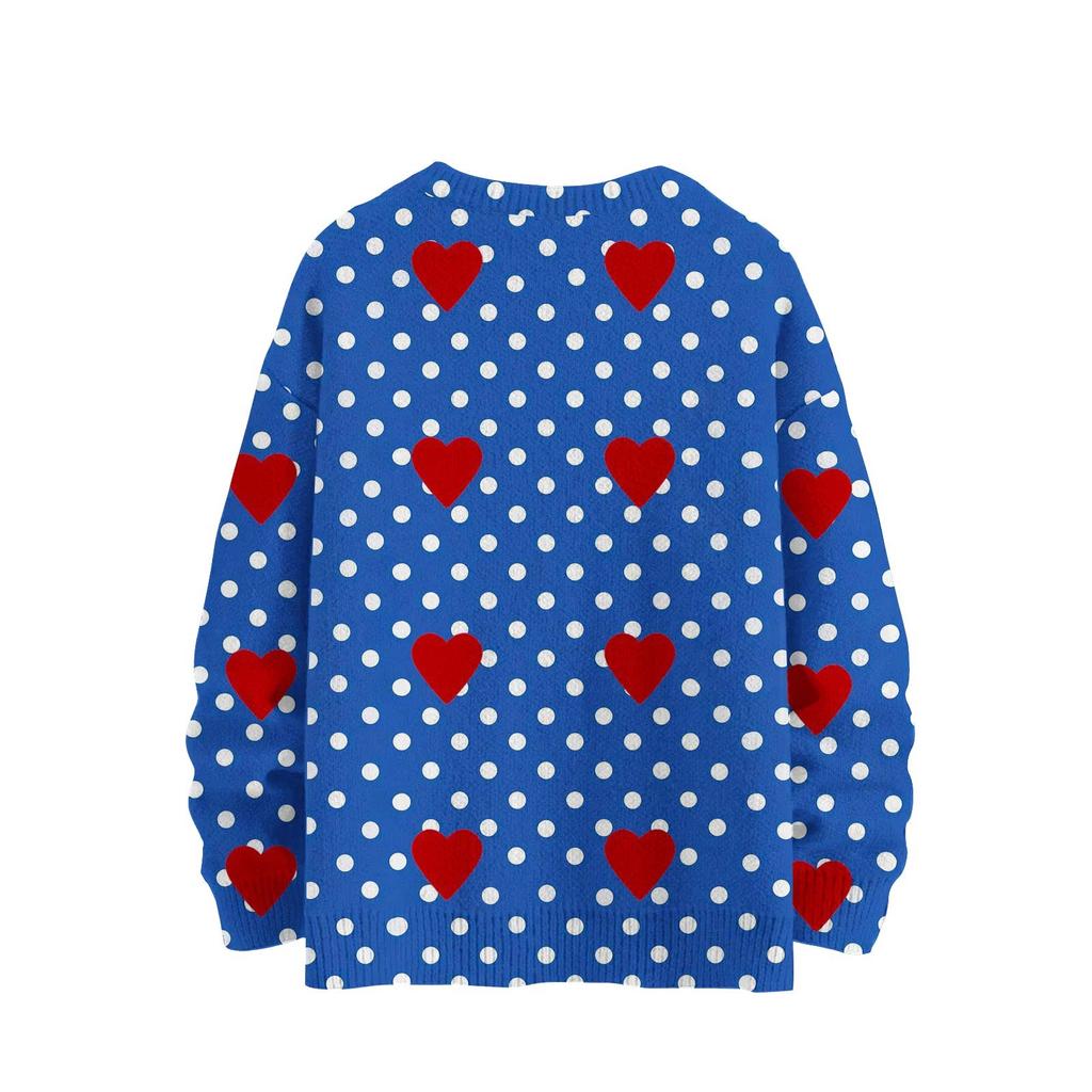 Men's Print Faux Sweater, Crewneck Sweatshirt, Loose Long-sleeved Top