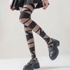 1Pair White Bandage Wool Knee Stockings Women Lolita Cross Straps Sexy Sock