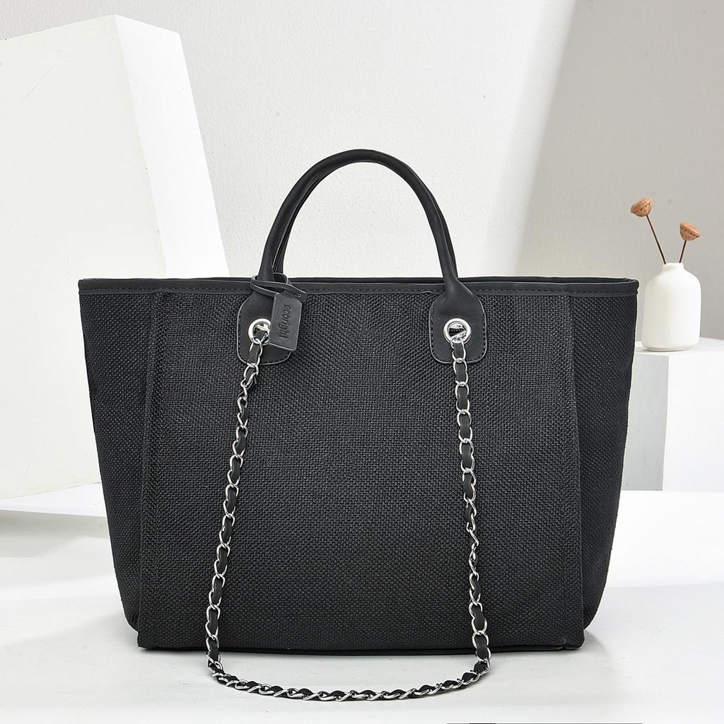 Large capacity handbag 2025 texture temperament solid color women's bag chain bucket bag bag bag