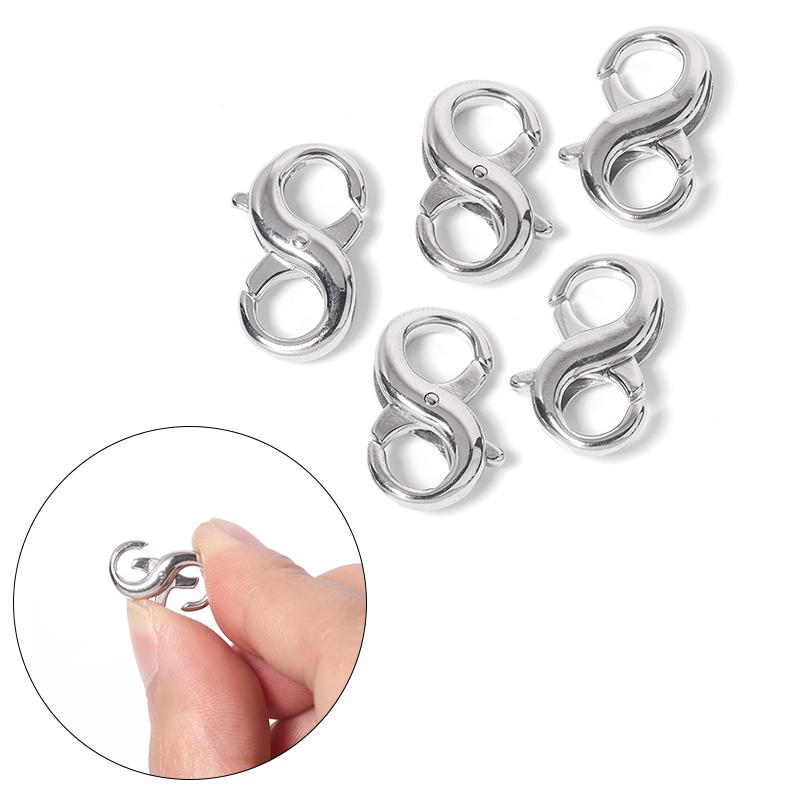 1 st Kreeftsluiting Roestvrij Staal 8 Vorm Dubbele Opening Ketting Armbanden Connector Verlengstuk Sluitingen Voor Doe-het-zelf Sieraden Maken