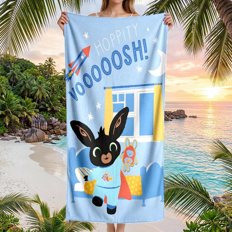 Bunny Fashion Beach Towel: Ideal for Summer Adventures Soft, absorbent and quick drying suitable for swimming and bathing