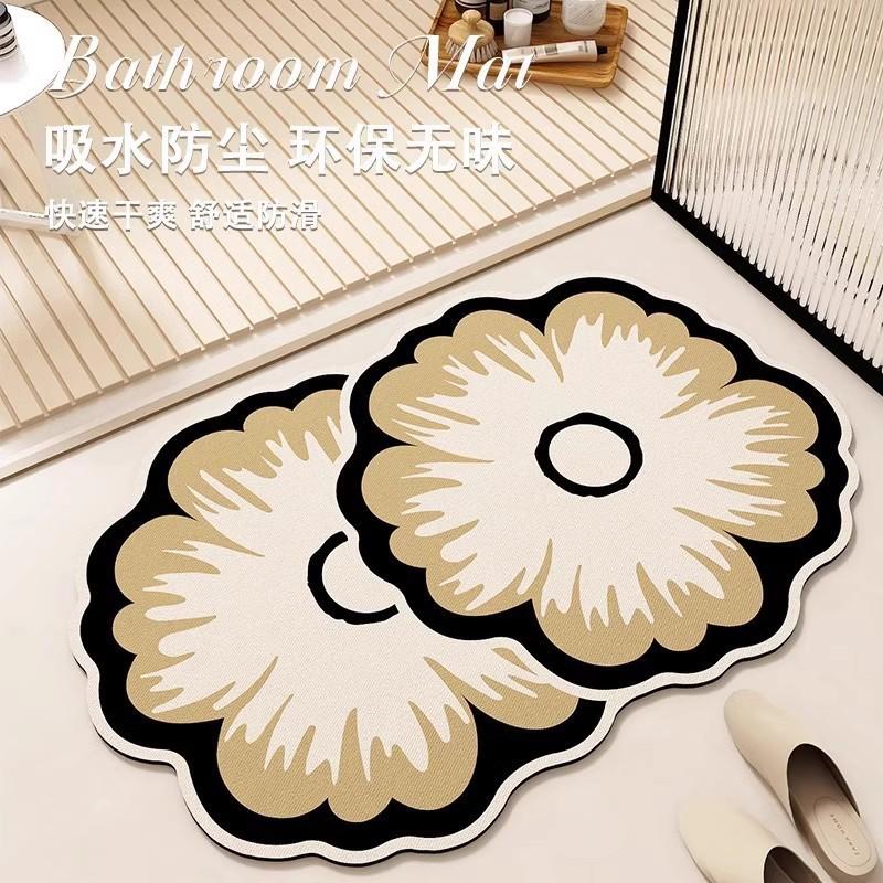 Irregular Bathroom Floor Mat Entrance Door Mat Bathroom Quick Drying Anti Slip Mat Foot Pad