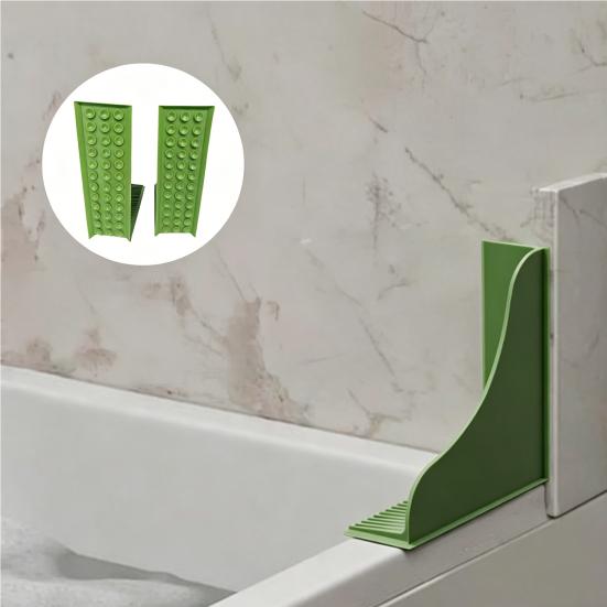 1/2Pcs Silicone Shower Splash Guard, Reusable Bathtub Corner Guard with Suction Cup, Waterproof No-Adhesive Bath Tub Water Guard