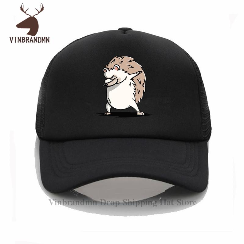 Funny Dabbing Hedgehog Baseball Hat Teenage Boys Comic Lovely Hedgepig Dab Unisex Hat Youth Cute Wild Animal Printed Fishing Hat