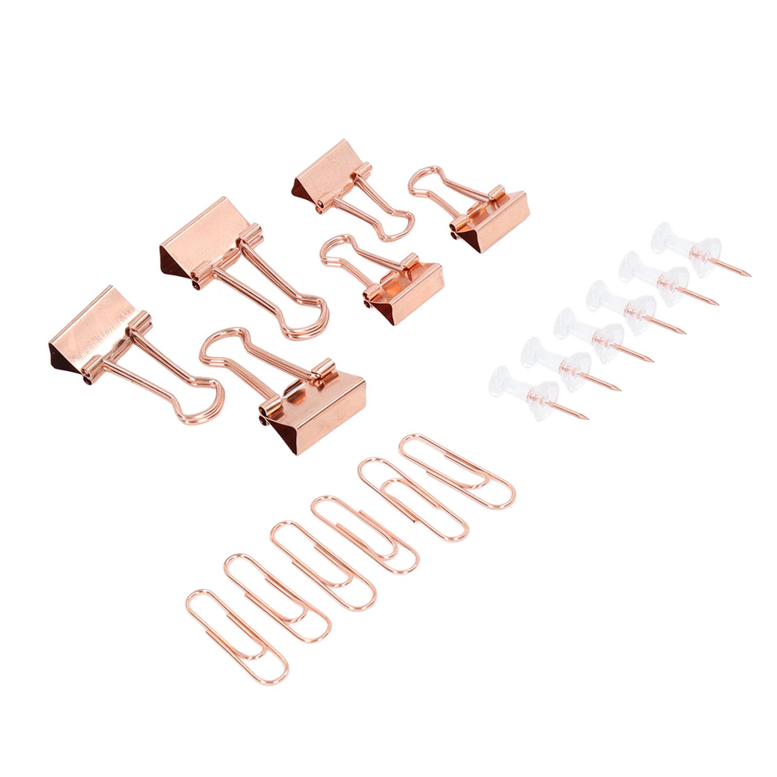

Набор офисных зажимов, цветные металлические антикоррозийные кнопки, скрепки для бумаги, наборы для хранения бумаги, украшения розового золота