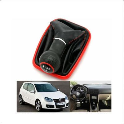 5/6 Speed Gear Shift Knob Lever Shifter Gaitor Boot PU Leather For Volkswagen VW 2003-2008 Golf 4 IV