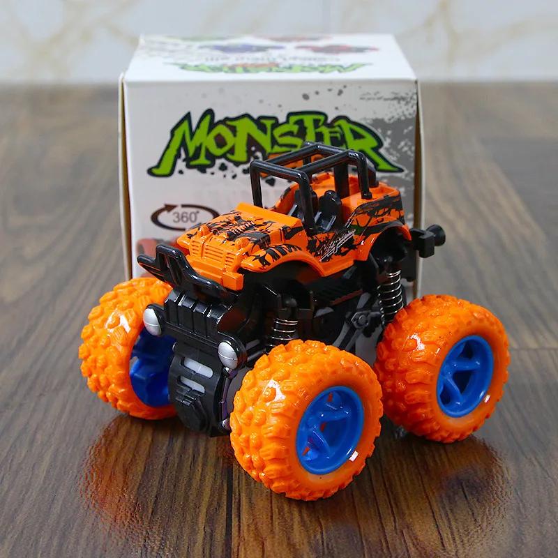 Friction Powered Monster Trucks for Boys Push and Go Vehicles Toy Inertia Vehicle Stunt On-Road Vehicle Great for Birthday Gift