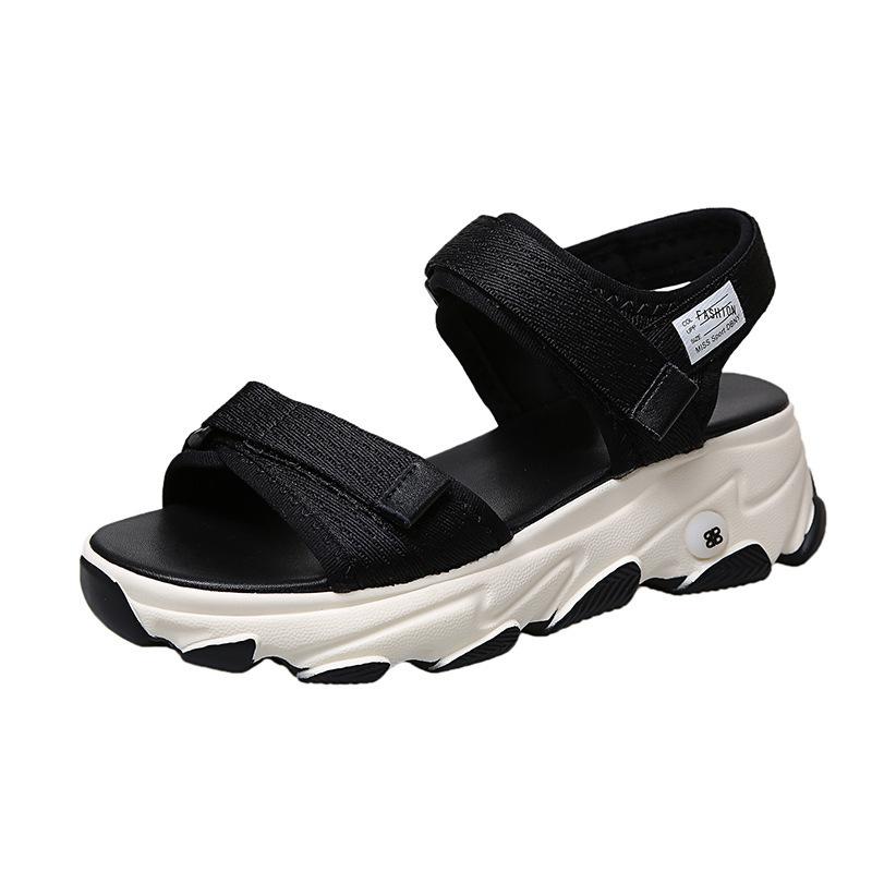Fashion Sports Dad Sandals Women 2025 New Summer Sponge Shoes Ins Trendy Thick Soled Height Increasing Beach Shoes