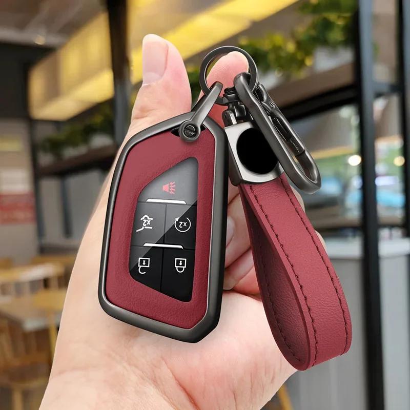 Zinc Alloy Car Key Case Cover Protector Fob For Cadillac Ct4 Ct4-V Ct5 C8 Corvette  -  Keyless Shell Auto Accessories