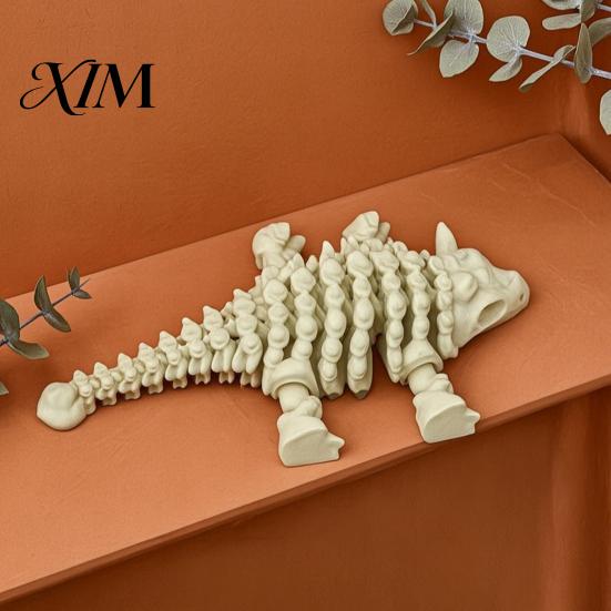 Creative 3d Printed Bone Crafts 5Pcs 3D Articulated Skeleton Dragon Ornament, Movable Joints Figurine, Simulation Fossils Craft Collectibles Flexible