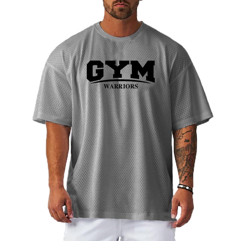 

Muscleguys Oversized Loose Running T-Shirts Mens Gym Warriors Fitness Sports Half Sleeve T Shirt Summer Mesh Quick Dry Breathable Clothing XXL білий