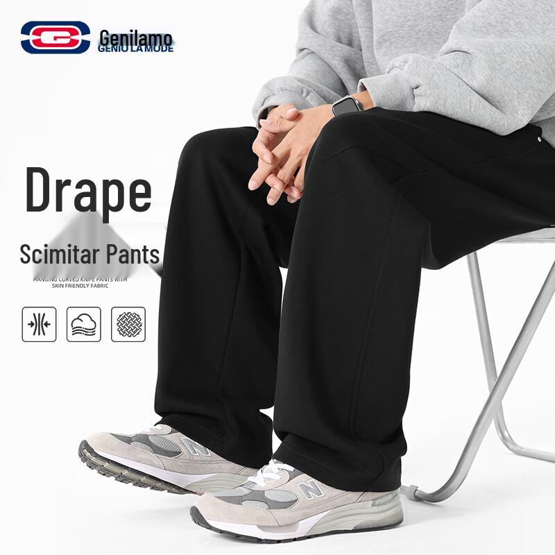 GENIOLAMODE Men s Curved Straight Leg Casual Pants 3XL