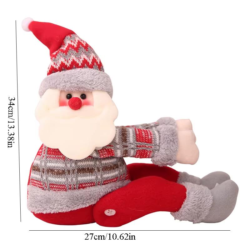 Christmas Curtain Buckle Decor Santa Claus Elk Snowman Cartoon Home Ornament Gift New Year Holiday Window Decoration Accessories