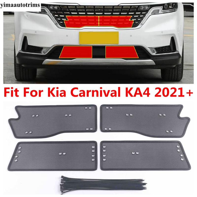 Grill Przedni Samochodu Siatka itp Siatka Ochronna Akcesoria Zewnętrzne Modyfikacje Dla Kia Carnival KA4 - 2024