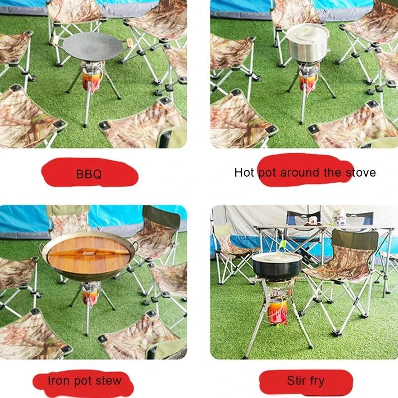 For BRS69 Adjustable Height Outdoor Gas Stove 4360W Foldable Gas Burner Camping Picnic Windproof Stove Cooking Gear