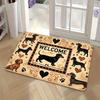 Funny Dachshund Silhouette with Quote Door Mat, Non‑Slip Coir Doormat for Dog Lovers Entryway Decor