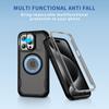 For iPhone 15 Pro Case Compatible with MagSafe Lens Frame Kickstand TPU + PC Shockproof Phone Cover