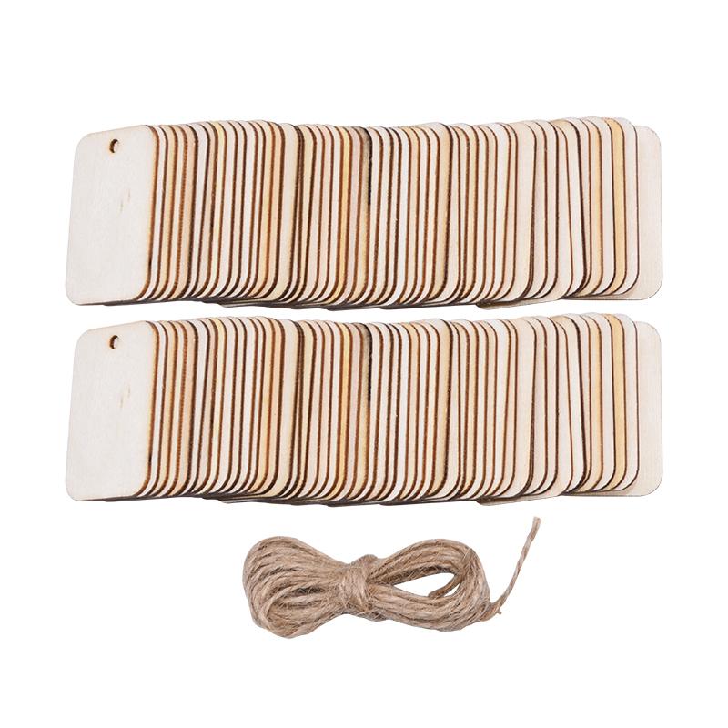 25/50/100 Pezzi Fette di Legno Naturale Non Verniciate Etichette Regalo Etichette Appese in Legno Vuote con Corda per Decorazioni Matrimonio Festa di Compleanno Segnalibri Fai da Te Artigianato