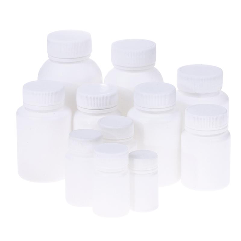 Víceúčelová plastová láhev 15-180 ml, láhev na léky se šroubovacím uzávěrem, PE potravinářské kvality, úložný obal, krabička na pilulky, pouzdro, držák