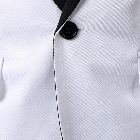İlkbahar Sonbahar Erkek Blazer Renk Bloklu Uzun Kollu Devrik Yaka Tek Düğmeli Slim Takım Ceketi Ofis için